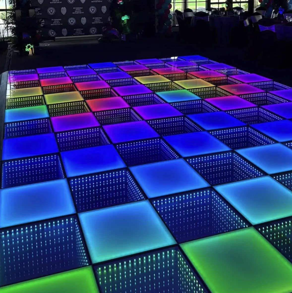 Mixed-Panel LED Dance Floor rentals in South Florida by Glow Lounge Rentals